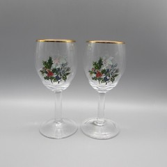 Portmeirion Crystal Holly and the Ivy Wine Glasses – Set of Two N/O