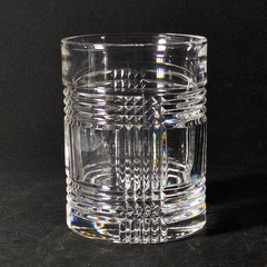 RALPH LAUREN GLEN PLAID DBL OLD FASHIONED GLASS, Cut Lead Crystal, 4 1/8″, 10 Oz