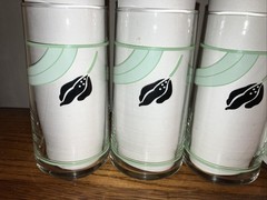 Vintage Set of 5 Corelle Black Orchid Glass Tumblers