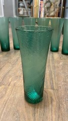 Mid-Century Danish Tutti Fruity Green Textured Swirl Glasses