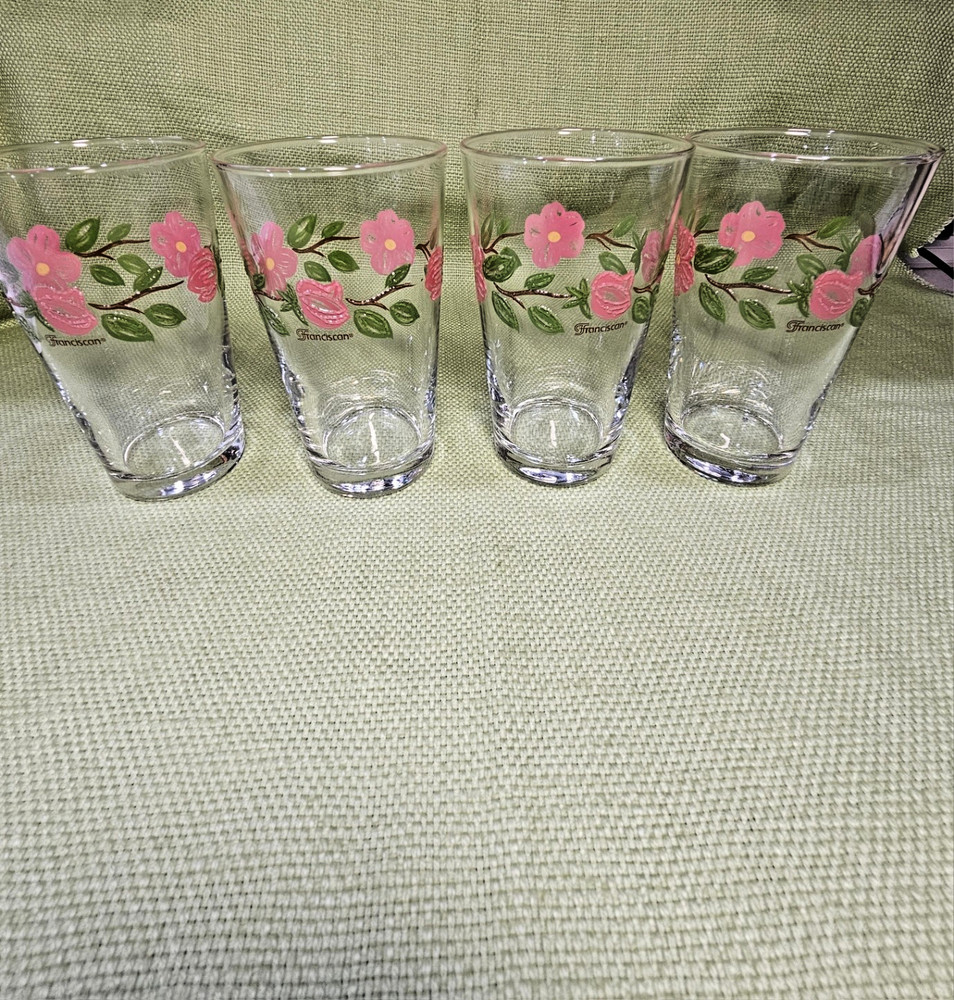 Set of 4 Franciscan Desert Rose Tumbler Drinking Glasses NEW in Original Box