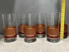 6 Vintage Libbey “Brandywine» Pattern Glass Tubbler Glasses MCM In EUC