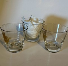 MCM, Gold Embossed Eagle Cocktail Glasses, 6 Ozs Set Of 3