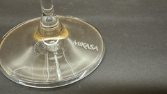 Set Of 2 Mikasa Cheers Etched Crystal Balloon 24 Oz Wine Glasses 9″