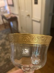 Westchester Small Wine Glass Tiffin Franciscan Minton Rim Gold Embellishment