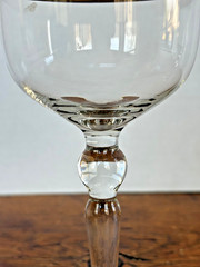 2 Pc Glastonbury Lotus Goldenrod Pattern Water Wine Goblets 22K Gold Encrusted