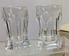 Rare 2 Fostoria Virginia Pattern 2 Oz Whiskey Shot Glasses Original Box