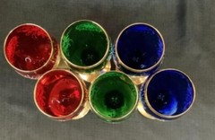 Vintage Bohemian Stemware Set – Hand-Painted Floral Design with Gilded Stems