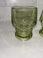 Vintage Viking Green Georgian Tumbler Glass Honeycomb 4.”