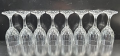 (8) Cristal D’Arques Bretagne Cordial Glasses Set Vintage Small Cut Stemware Lot