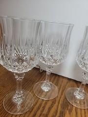 Set Of 4 CRISTAL D’ARQUES France Longchamp 24% Lead Crystal Wine Glasses 6.5”’
