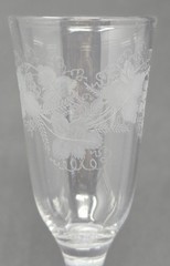 19th C. Bohemian Double White Air Twist Stem Wine Glass