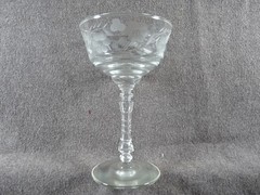 6 Antique Cambrige ? Glass Etched And Engraved Champage Glasses