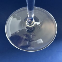 2 Hoya Crystal Desire Martini Cocktail Glasses 7.5″ Oval Curved Bowl Japan