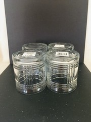 Anchor Hocking Aberdeen Lot of 4 Clear Flat Tumbler Old Fashioned 3 5/8 NWT