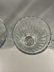 Set Of 4 Libbey Crisa Vertical Ribbed Clear Glass 5” Tumblers 8 Oz Juice