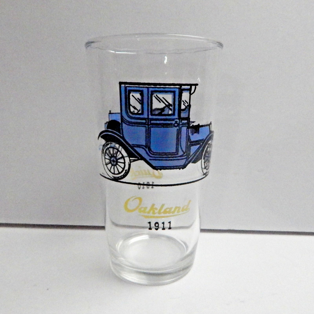 Buick 1910 Oakland 1911 Cup Hazel Atlas Classic Car 12 oz Barware Glass Tumbler