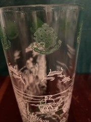 Vintage Highball Glass Bar Glass Colonial Williamsburg Virginia Green White 16oz