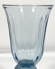 3 Fostoria CAPTIVA Blue FROSTED Sea Shell Stem Water WINE Tea Goblets 5 7/8″ Vtg
