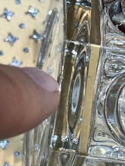 Pair Faceted Gilded Charles X Crystal Bar Glasses