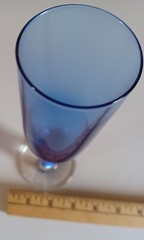 Studio Bormioli Rocco 1 Wine/ Champagne Glass Flute Italian Art Glass Colbalt
