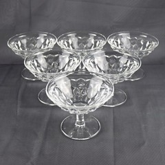 Fostoria AMERICAN CLEAR Low Sherbets 3-1/4″ Flared, Stem 2056 Set of 6