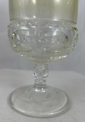 Set Of 4 Indiana Glass Yellow and Clear King’s Crown Thumbprint Cordial Glasses