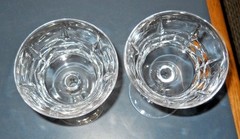 VINTAGE LOT 2 WM DALTON 24% LEAD CRYSTAL CHERBOURG FRENCH CHAMPAGNE STEM GOBLETS