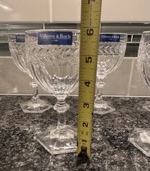 Set Of 8 Villeroy & Boch Miss Desiree Pressed Wine Claret Goblets 6″ NEW