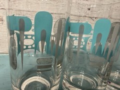 Vintage Anchor Hocking Blue Heaven Tumblers Xs 3 NICE
