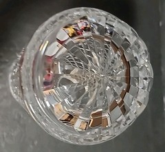 Waterford Alana Crystal 10” Cylinder Diamond Cut Vase with Star Cut Base READ