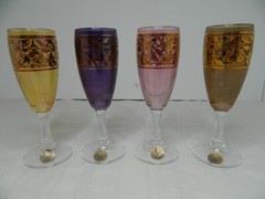 Vintage Timon Collezione Cordial Glasses from Italy Set of 4 1960’s Hand Painted
