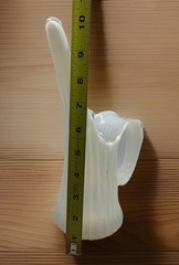 Vintage Fostoria Heirloom Opalescent White Ribbed Pitcher Vase 10” Glows