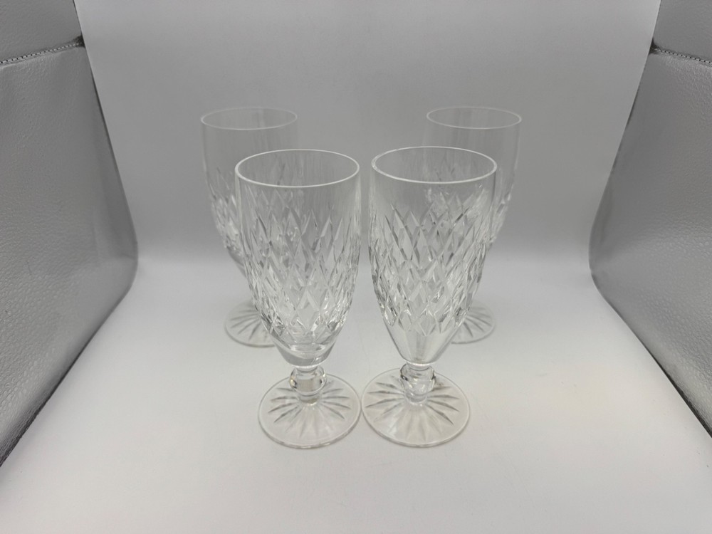 Set of 4 Waterford Crystal BOYNE Champagne Flutes Glasses
