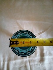 1 Single Vtg Indiana Glass Kings Crown Teal Blue Sherbet Glass Champagne Goblet