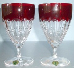 Waterford Crystal Mixology Talon Red Top Goblet SET/2 All Purpose 6″H 10-oz New