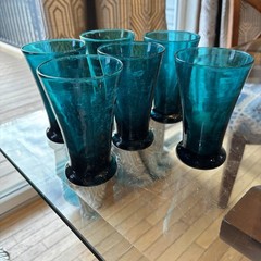 Royal Leerdam Williamsburg CW5T Blenko Emerald Ice Tea Glasses (6) Rare NOTE