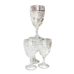 Vintage Set Of 4 Crystal d’Adriana LUNA 6 inch Water Goblets/Wine Glasses