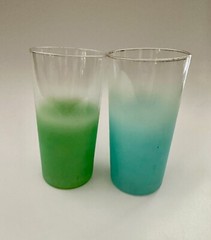 Vintage Blendo frosted glass set of 2 MCM