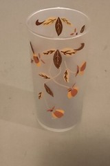 Autum Leaf Jewel Tea Frosted 5.5″ Glass