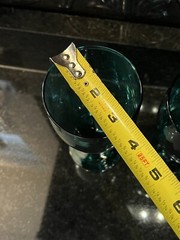 Jade Green Wine Glasses Goblets Set of 3