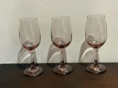 RETIRED Wine/Water Goblet Premiere PLUM LIBBEY GLASS COMPANY (3)
