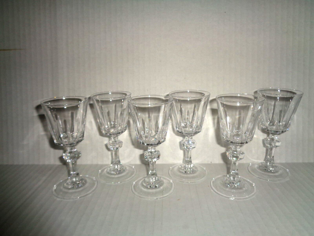Princess House ESPRIT (6) CRYSTAL CORDIALS / LIQUOR GLASSES 1.5 oz