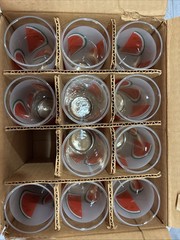 Libbey Watermelon Retro High Ball Glasses/Tumblers~12oz (11) w/Box Frosted Glass