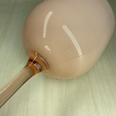 Vtg Carlo Moretti Pink & White Cased Wine Glass Tall 9” 60s MCM