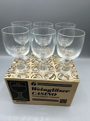 Vintage Weingläser Casino Liqueur Cordial 2.33oz Original Box West Germany Set/6