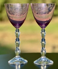 Carat Amethyst by LENOX-(2) 9”Water Goblets & (2) 8 5/8” Wine Glasses