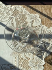 Libbey Christmas Holly & Ribbon Wine Glass/Water Goblet ~2.95 Diam ~6.5″ Tall