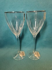 Pair Of Lenox Firelight Platinum 8 5/8″ Water Goblets