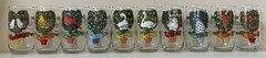MCM Set 10 Anchor Hocking TWELVE DAYS OF CHRISTMAS Decals Tumblers 5″ EXCELLENT